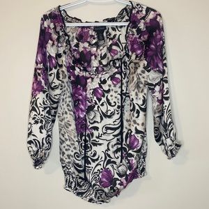 White House Black Market Floral Blouse